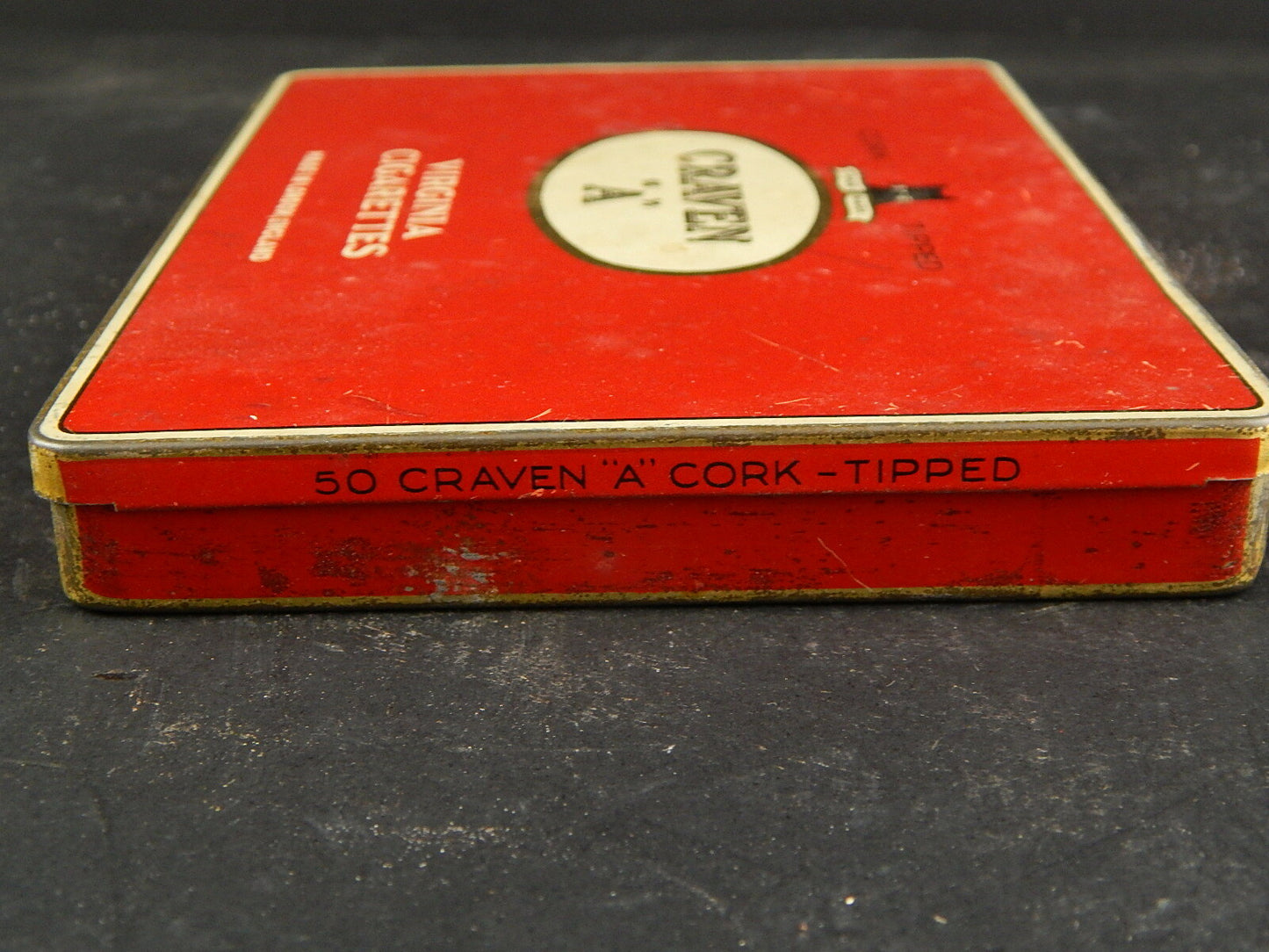 PUBBLICITARIO VINTAGE SCATOLA SIGARETTE MADE ENGLAND VICTORIA CIGARETTES CRAVEN