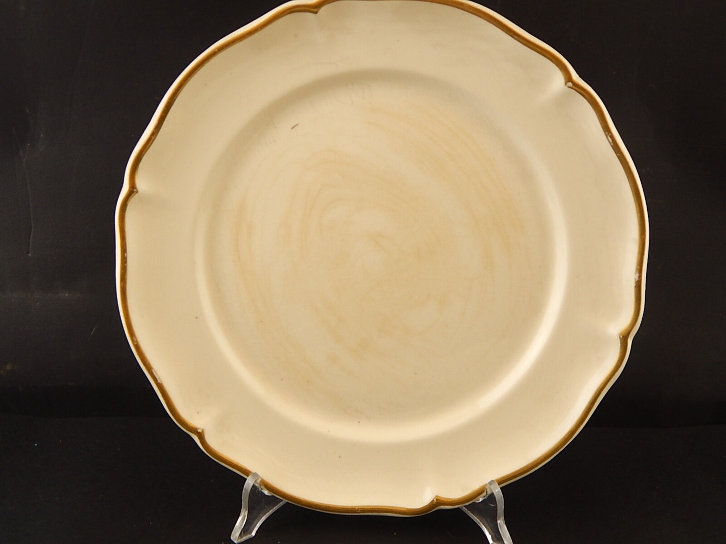 ANTICO SET 5 PIATTI PIANI PORCELLANA CREMA PROFILO ORO VILLEROY&BOCH METTLACH