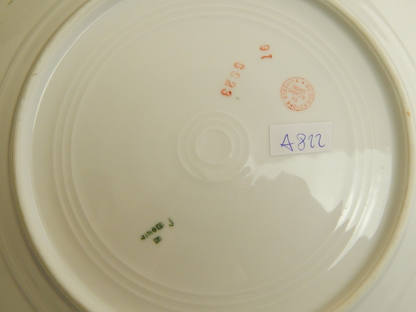 ANTICO SERVIZIO 6 PIATTI PIANI PORCELLANA GINORI LIBERTY GHIRLANDE DI ROSE E ORO