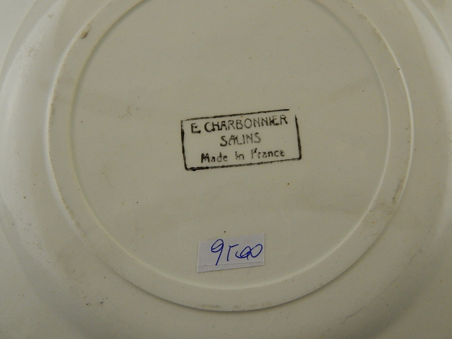 ANTICO RARO PIATTO COLLEZIONE INFANZIA CERAMICA FRANCESE E CHARBONNIER SALINS