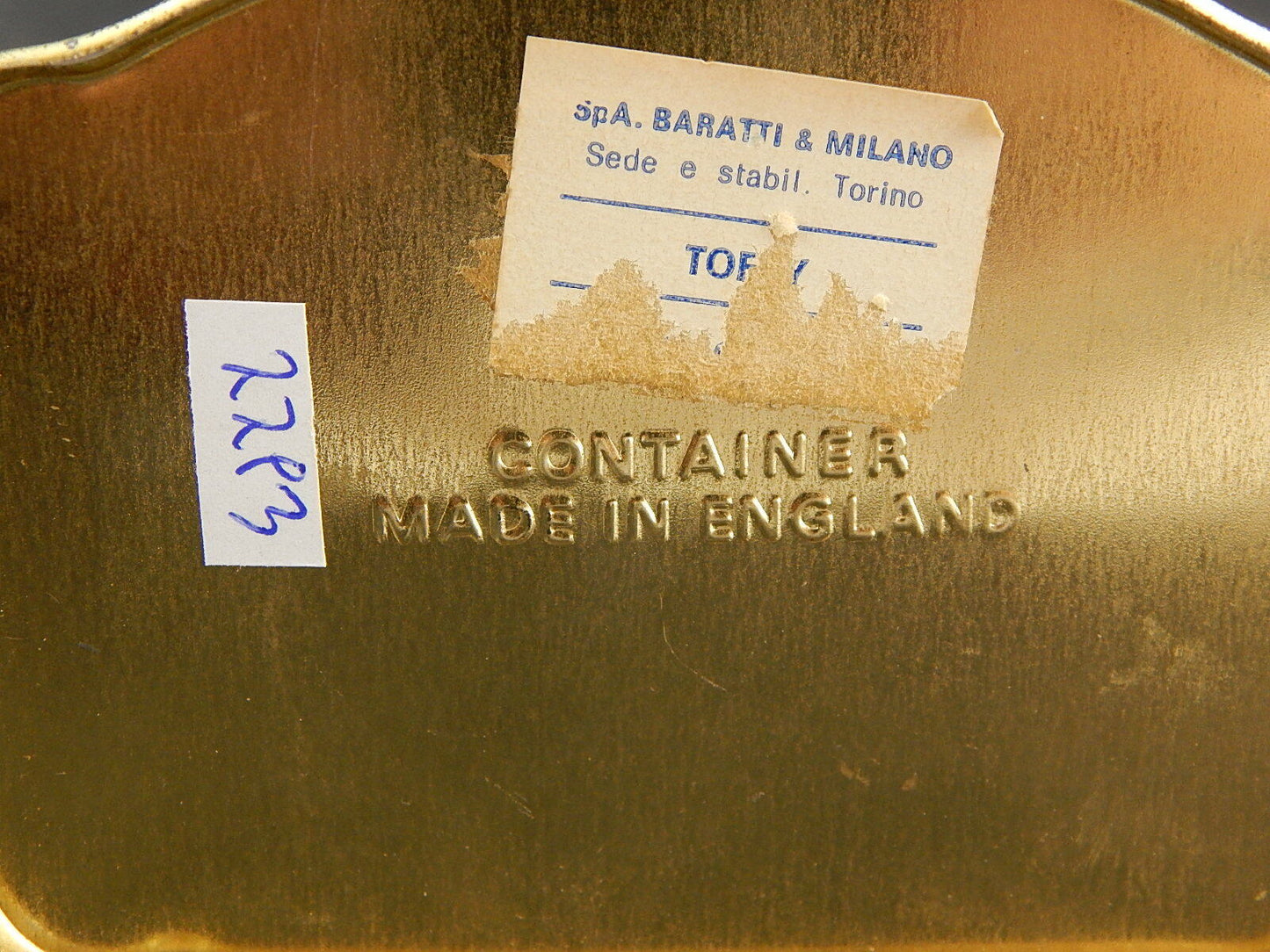 PUBBLICITARIO RARA VINTAGE SCATOLA LATTA MADE ENGLAND SLADE'S CARAMEL TOFFY