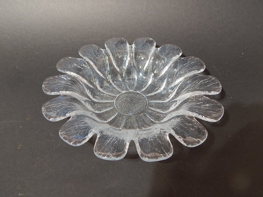 HOLMEGAARD CENTROTAVOLA IN VETRO PORTA CANDELA MARGHERITA VINTAGE ANNI 70 #711