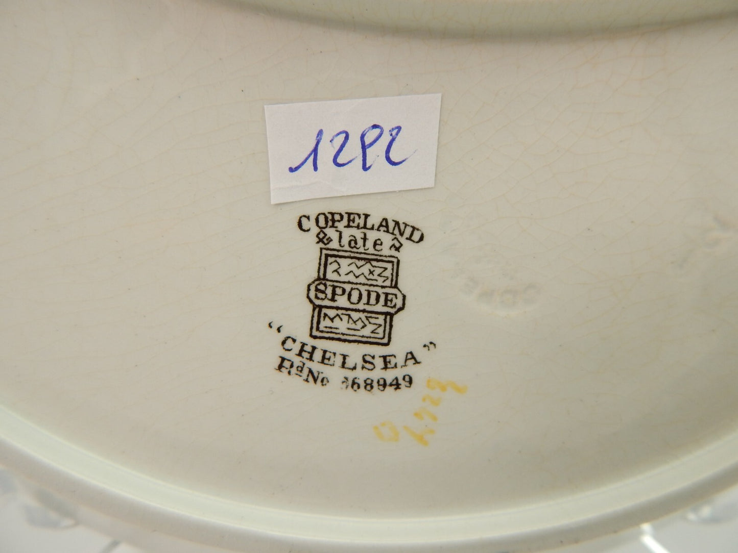 ANTICO PIATTO MEZZA LUNA SEMI PORCELLANA COPELAND LATE SPODE CHELSEA DIFETTO