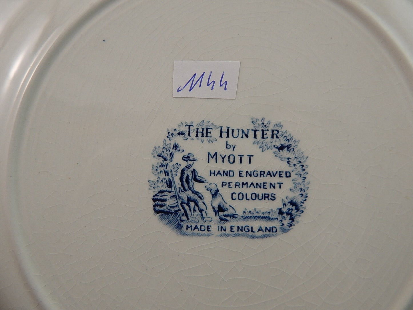 VINTAGE CERAMICA PIATTO THE HUNTER MYOTT POTTERY ENGLAND IL CACCIATORE