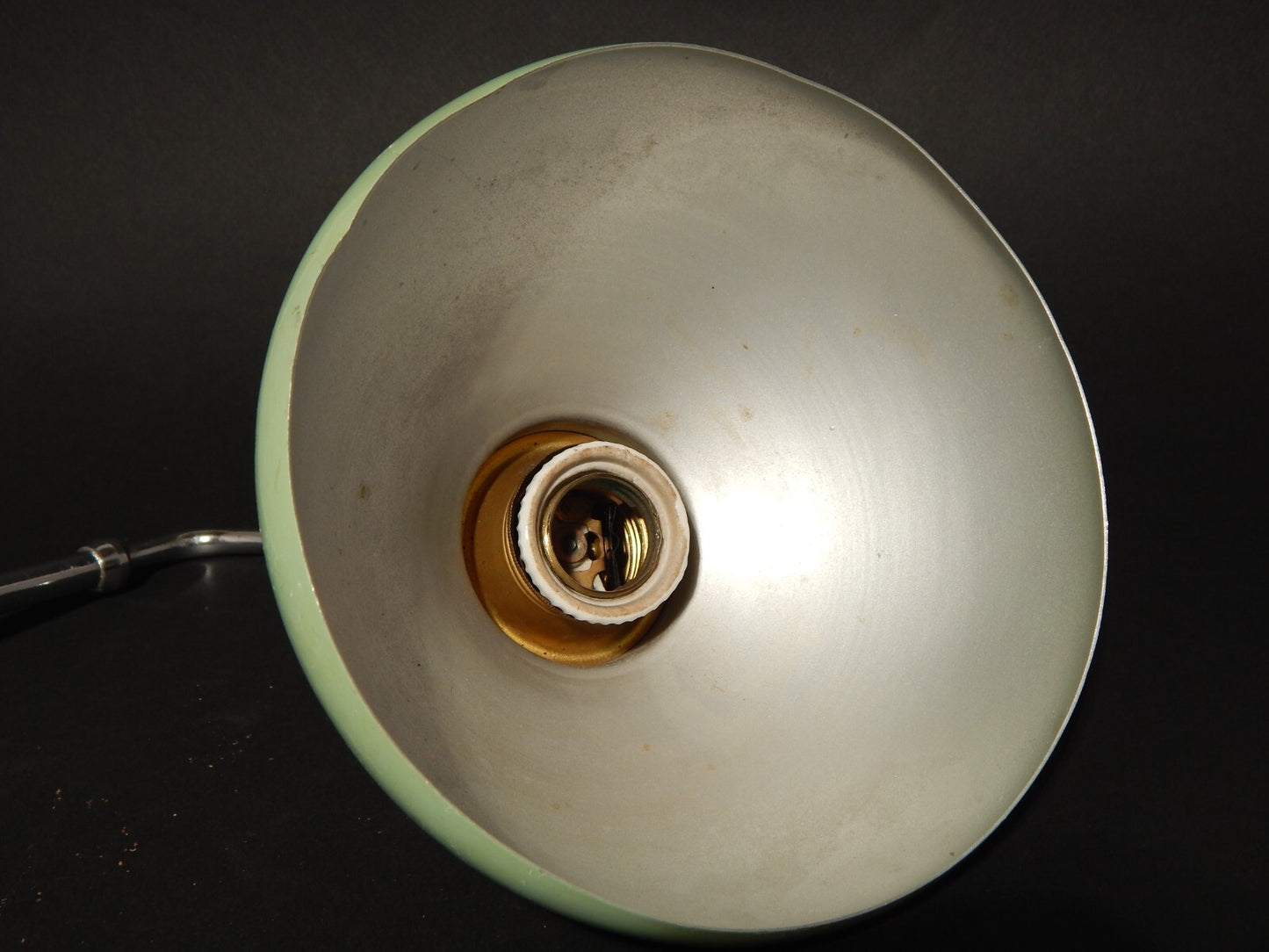 ANTICA RARA LAMPADA TAVOLO SCRIVANIA ART DECO MINISTERO PARALUME LATTA VERDE