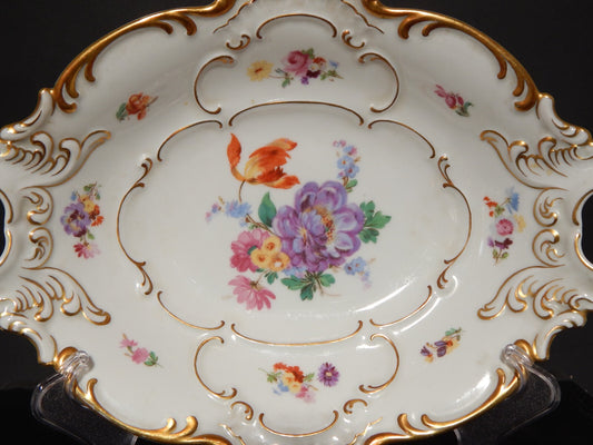 VINTAGE PREZIOSO CENTROTAVOLA PORCELLANA HUTSCHENREUTHER BAVARIA STILE ROCAILLE