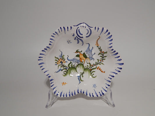 VINTAGE CIOTOLA SVUOTA TASCHE POSACENERE CERAMICA DIPINTA A MANO MOUSTIERS