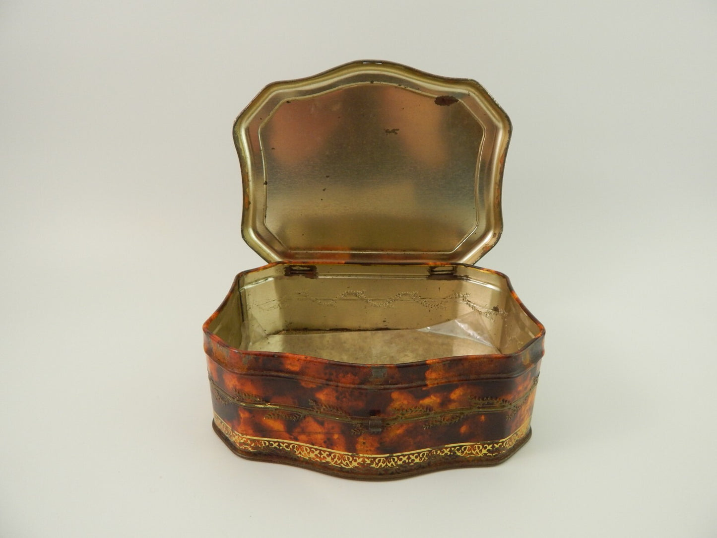 COLLEZIONE ANTICA ORIGINALE SCATOLA COFANETTO DI LATTA SCENA GALANTE