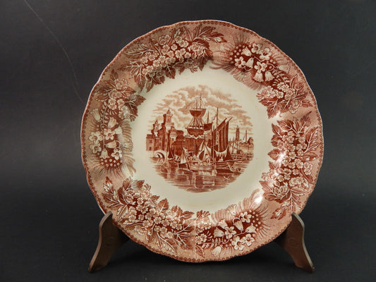 ANTICO PIATTO SEMI PORCELLANA RICHARD CERAMICHE MILANO DECORO FERRARA #1788