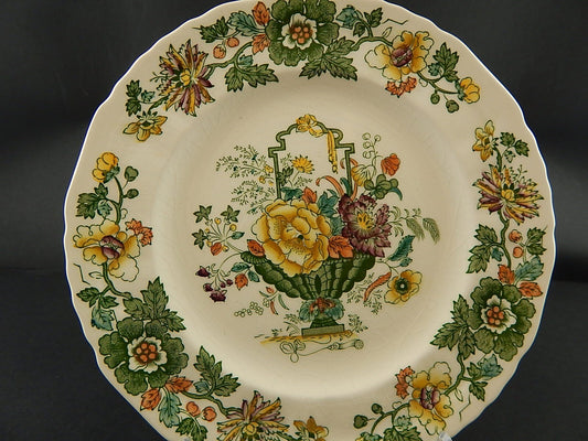 ANTICO RARO PIATTO CM 22,5 CERAMICA INGLESE MASON’S DECORO MANO STRATHMORE A741