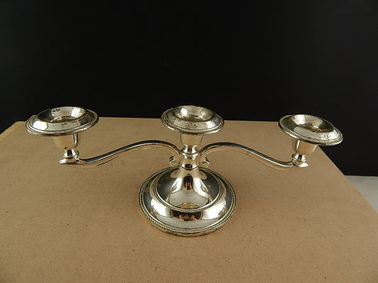 VINTAGE CANDELABRO CANDELIERE BAGNO ARGENTO SILVER PLATE TRE FUOCHI