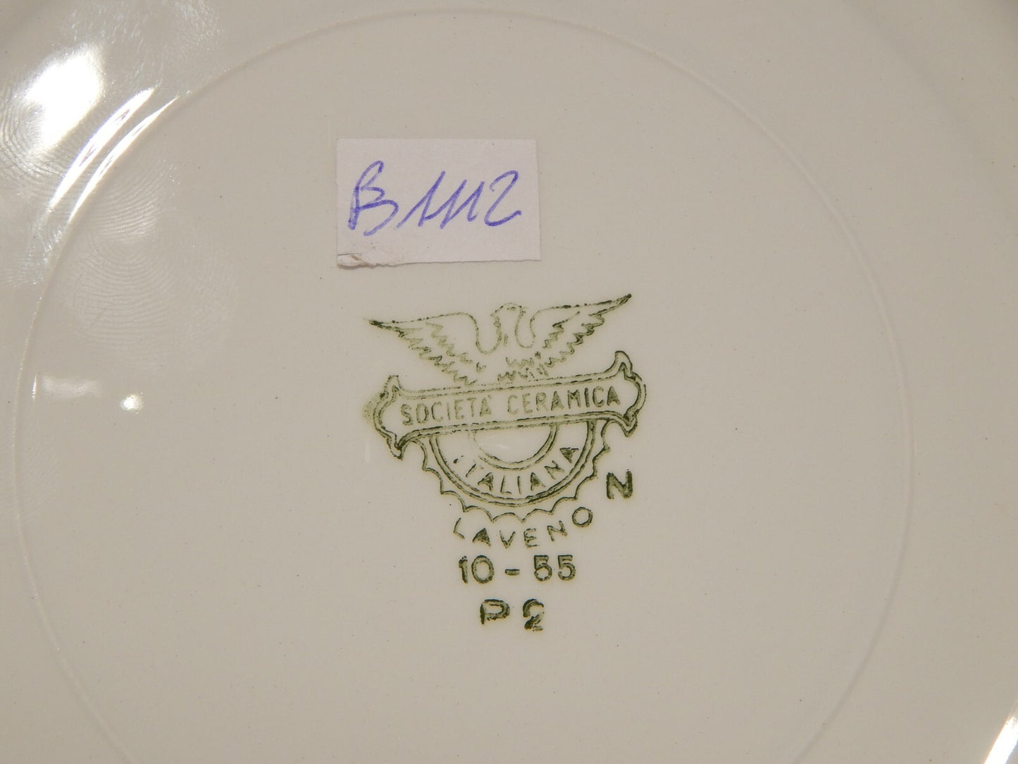 ANTICO SERVIZIO 18 PIATTI BIANCO PROFILO ORO SOCIETA' CERAMICA LAVENO SCI