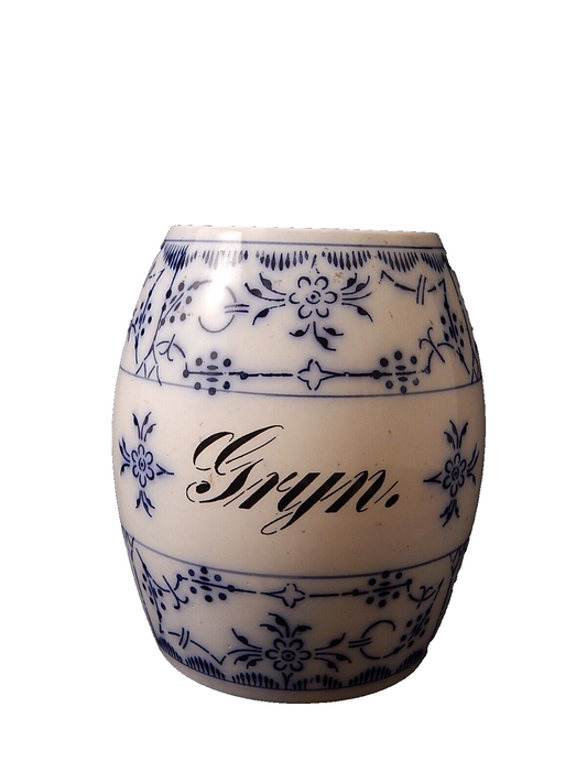 ANTICO ART DECO BARATTOLO CUCINA PORCELLANA BIANCO BLU PROBABILE VILLEROY&BOCH