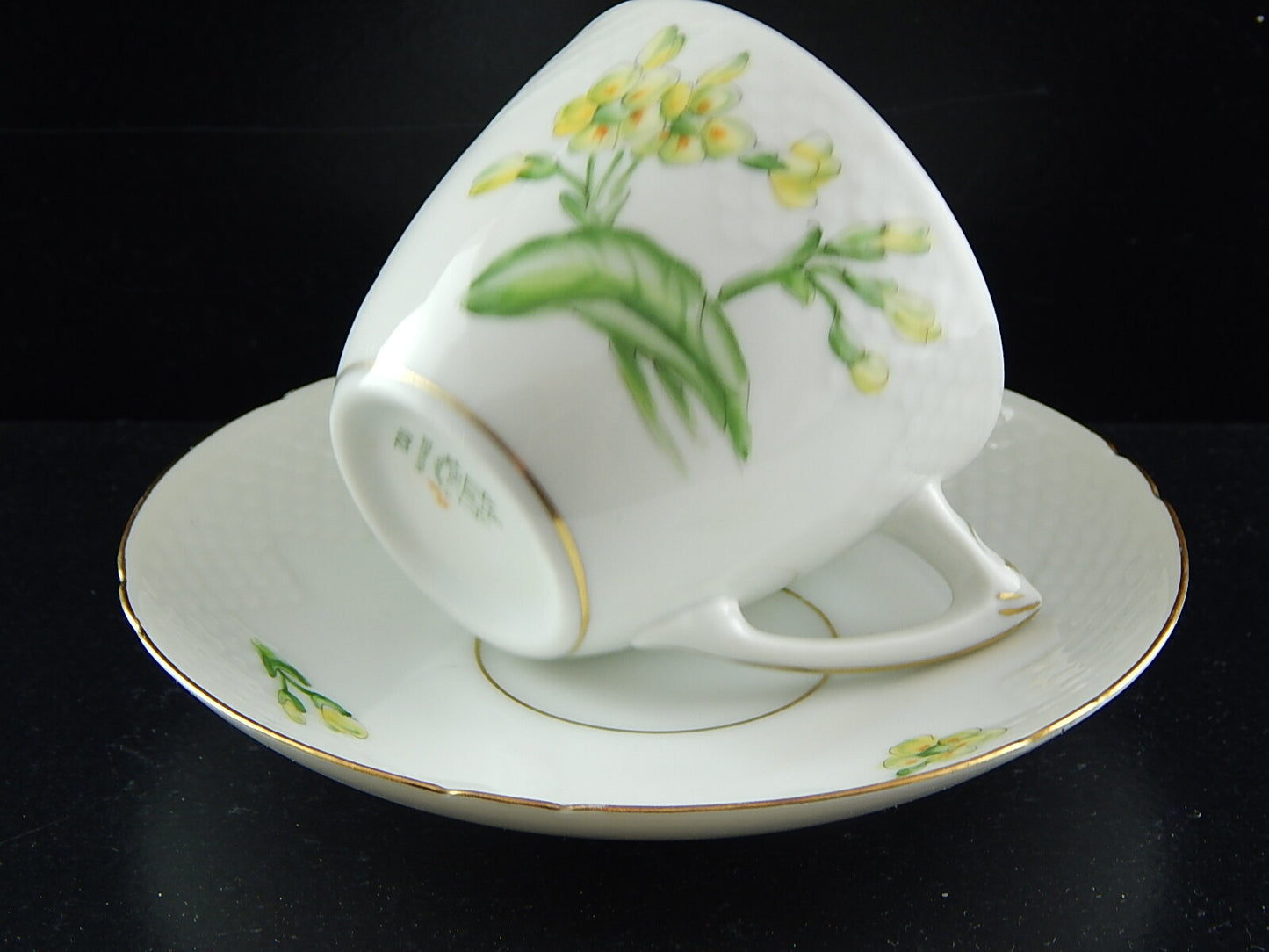 ROYAL COPENHAGEN BING&GRONDAHL ANTICA TAZZINA E PIATTINO PORCELLANA PRIMULE