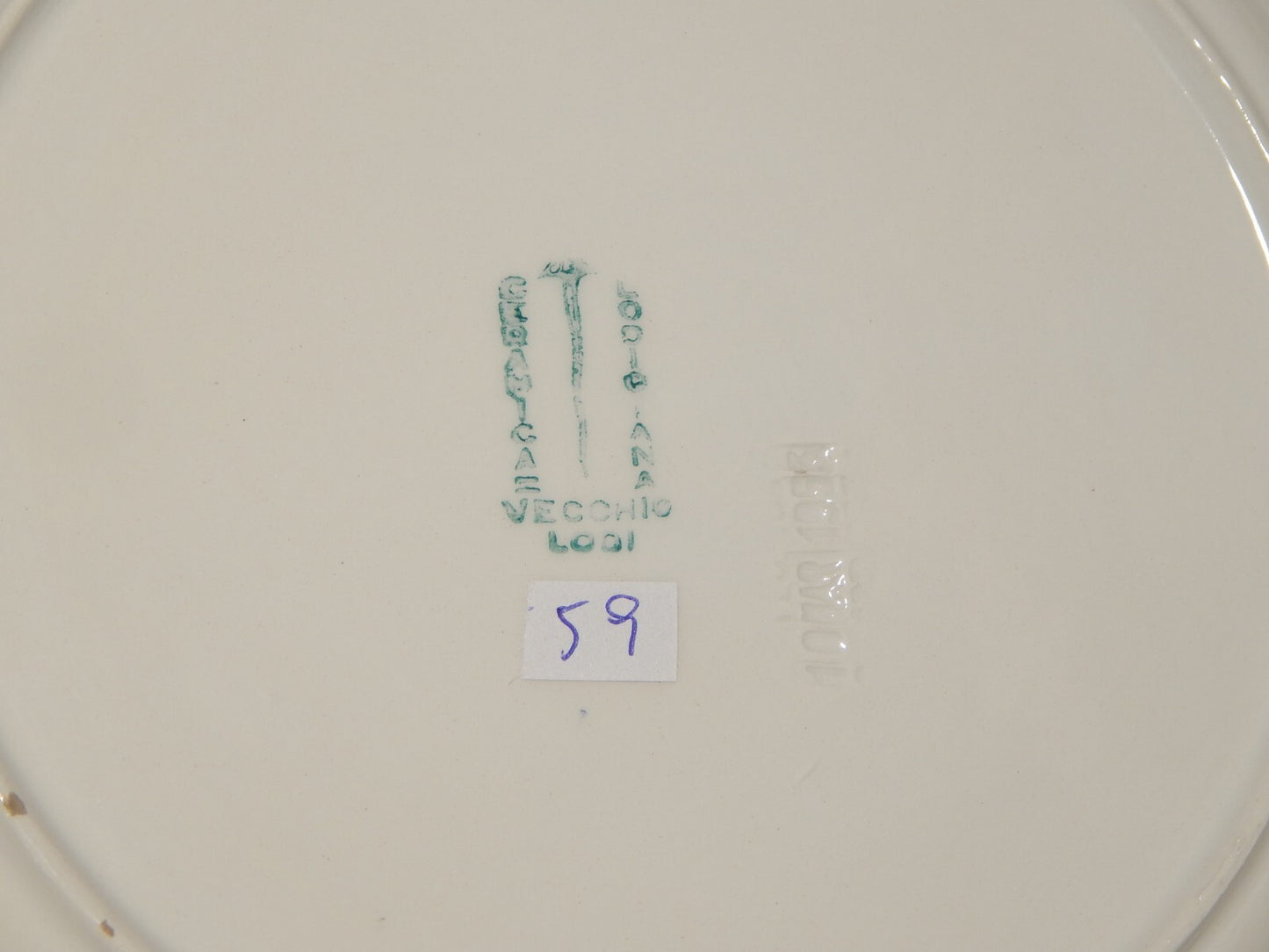 ANTICO RARO PIATTO MAIOLICA CERAMICA LODIGIANA VECCHIA LODI DIPINTO X59