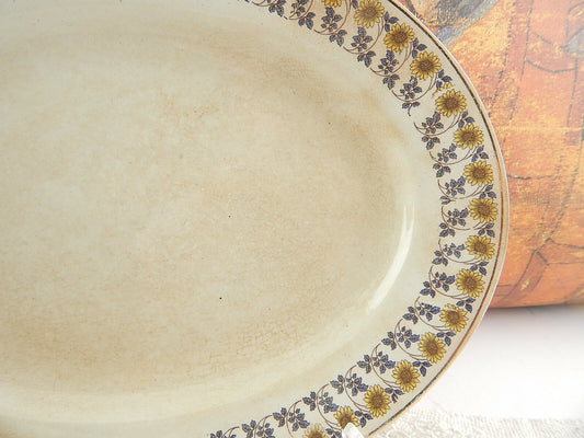 ANTICO ART NOUVEAU VASSOIO RAVIERA SOCIETÀ CERAMICA ITALIANA LAVENO I GIRASOLI #