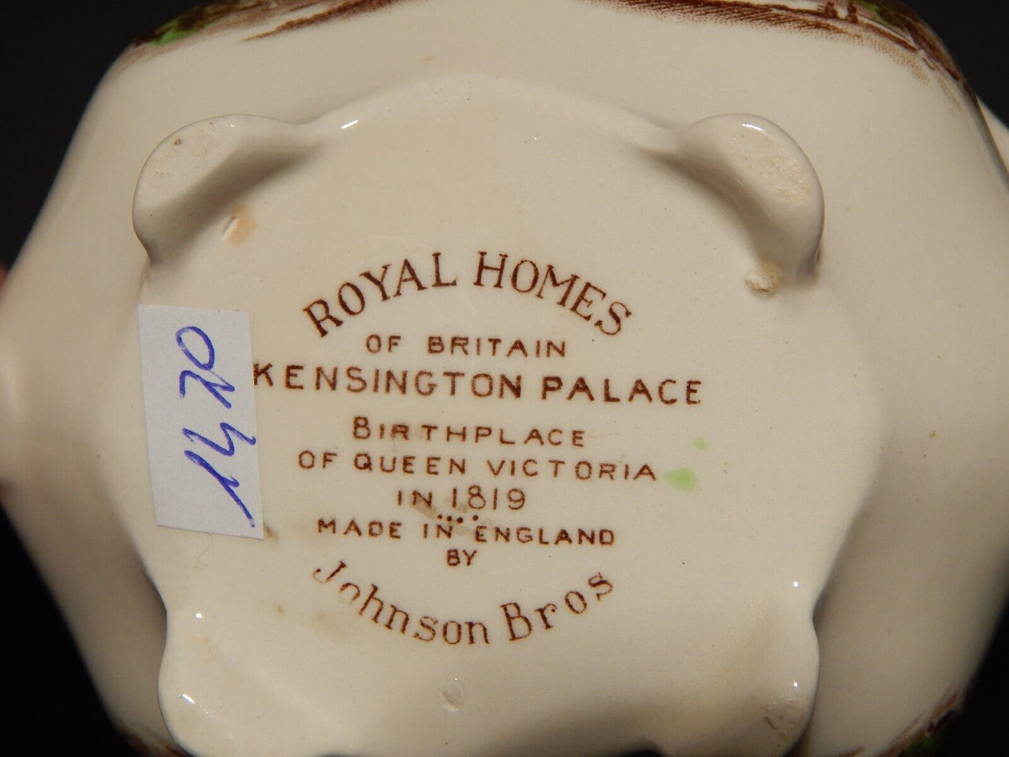 ANTICA LATTIERA PORCELLANA JOHNSON BROS ROYAL HOMES OF BRITAIN KENSINGTON PALACE
