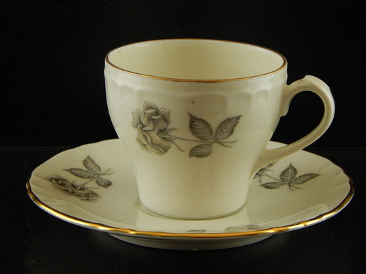 VINTAGE PREZIOSA RICHARD GINORI TAZZINA CAFFE' PORCELLANA DECORO LA ROSA GRIGIA