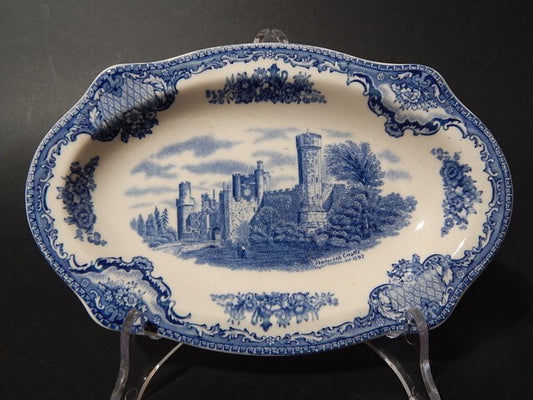VINTAGE JOHNSON BROS OLD BRITAIN CASTLE BLU RAVIERA VASSOIO SEMI-PORCELLANA