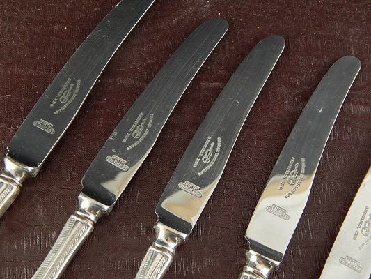 ANTICO SET 6 COLTELLI DESSERT SILVER PLATED GEORGE IBBERSON & CO SHEFFIELD 1920