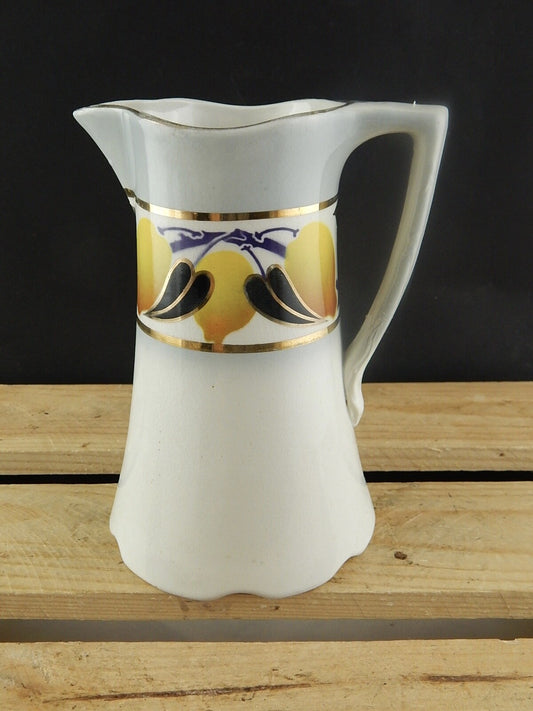 ANTICA CARAFFA BROCCA CERAMICA MAIOLICA HAMAGE MOULIN DE LOUPS CITRON LIMONI