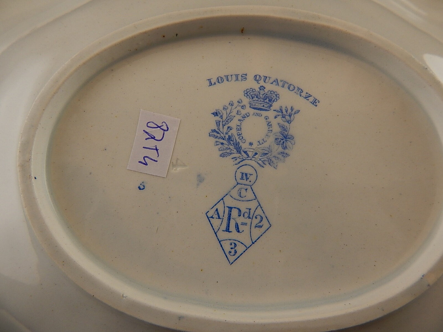 COPELAND & GARRETT 1844 ANTICO RARO PREZIOSO VASSOIO CERAMICA LOUIS QUATORZE