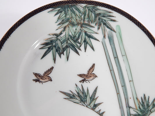 ANTICA PORCELLANA PIATTO GIAPPONE KUTANI PORCELAIN JAPANESE PLATE BAMBU'