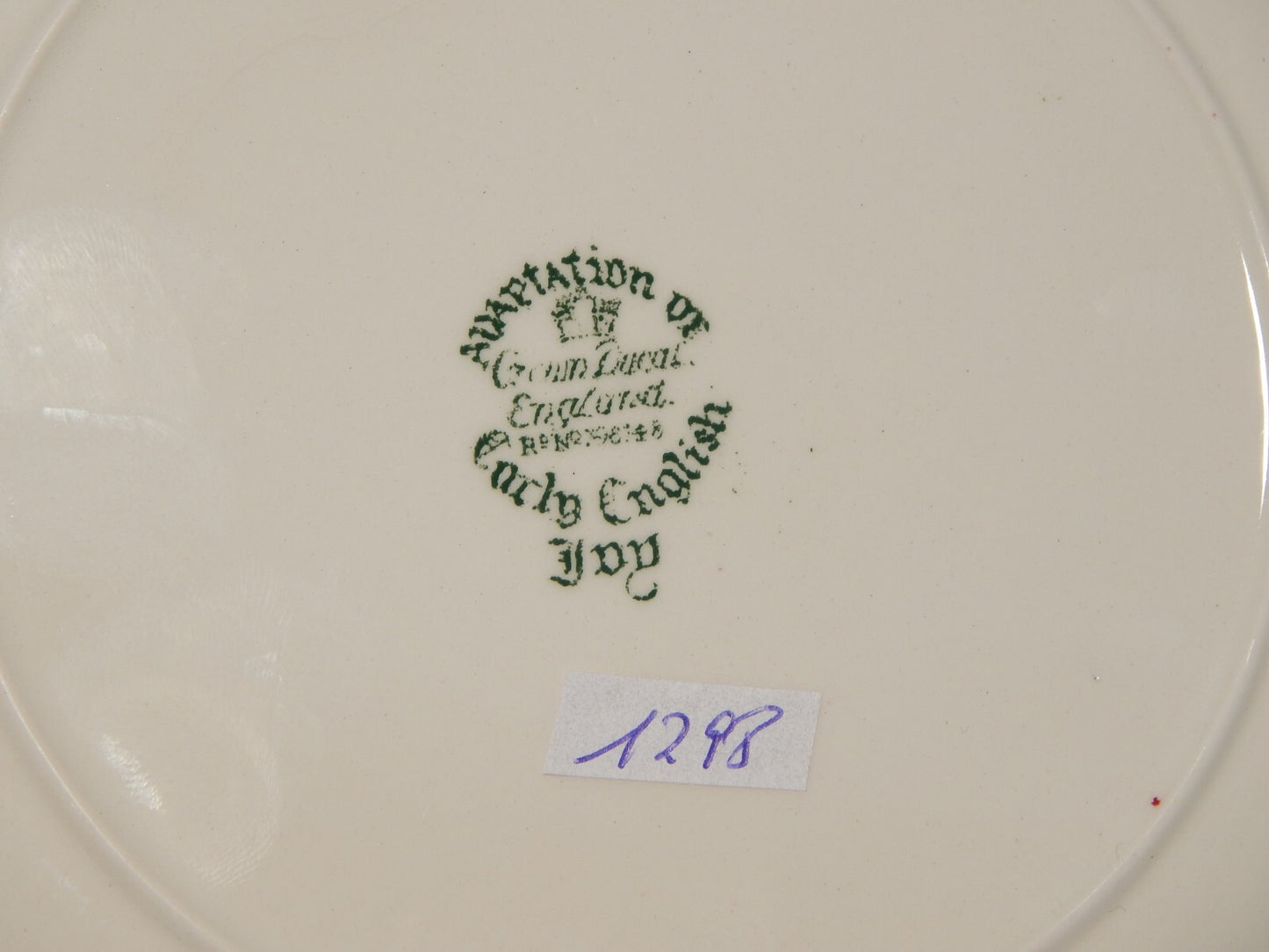 ANTICO PIATTO CROWN DUCAL SEMI PORCELLANA ADAPTATION EARLY ENGLISH JOY EDERA