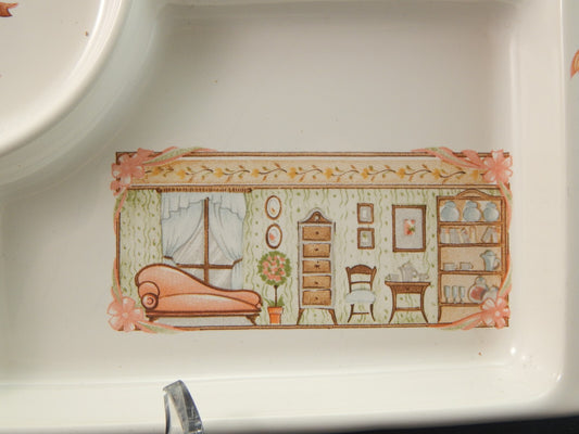 VINTAGE VASSOIO ANTIPASTIERA CERAMICA SIC MADE IN ITALY DECORO SWEET HOME