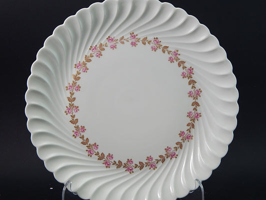 VINTAGE ELEGANTE VASSOIO ROTONDO PORCELLANA BIANCA FIORELLINI LIMOGES HAVILAND