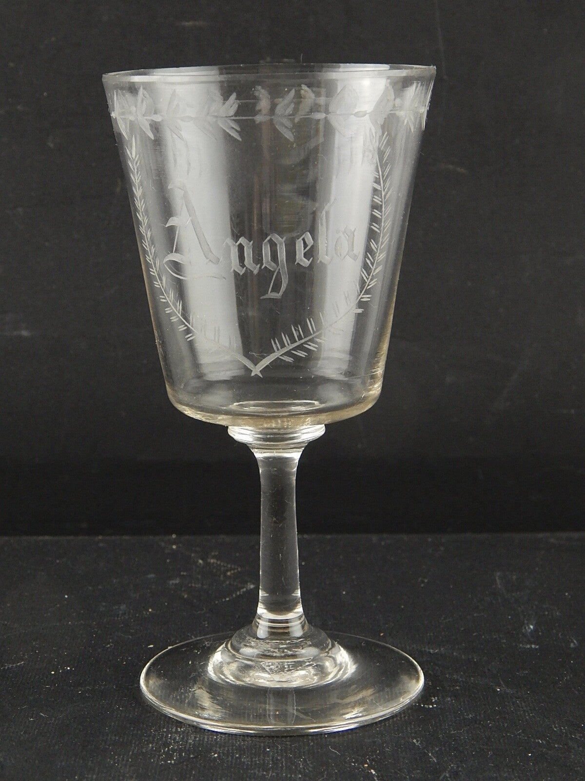 ANTICO 1800 COLLEZIONE CALICE CRISTALLO INCISO ALL'ACIDO ANGELA