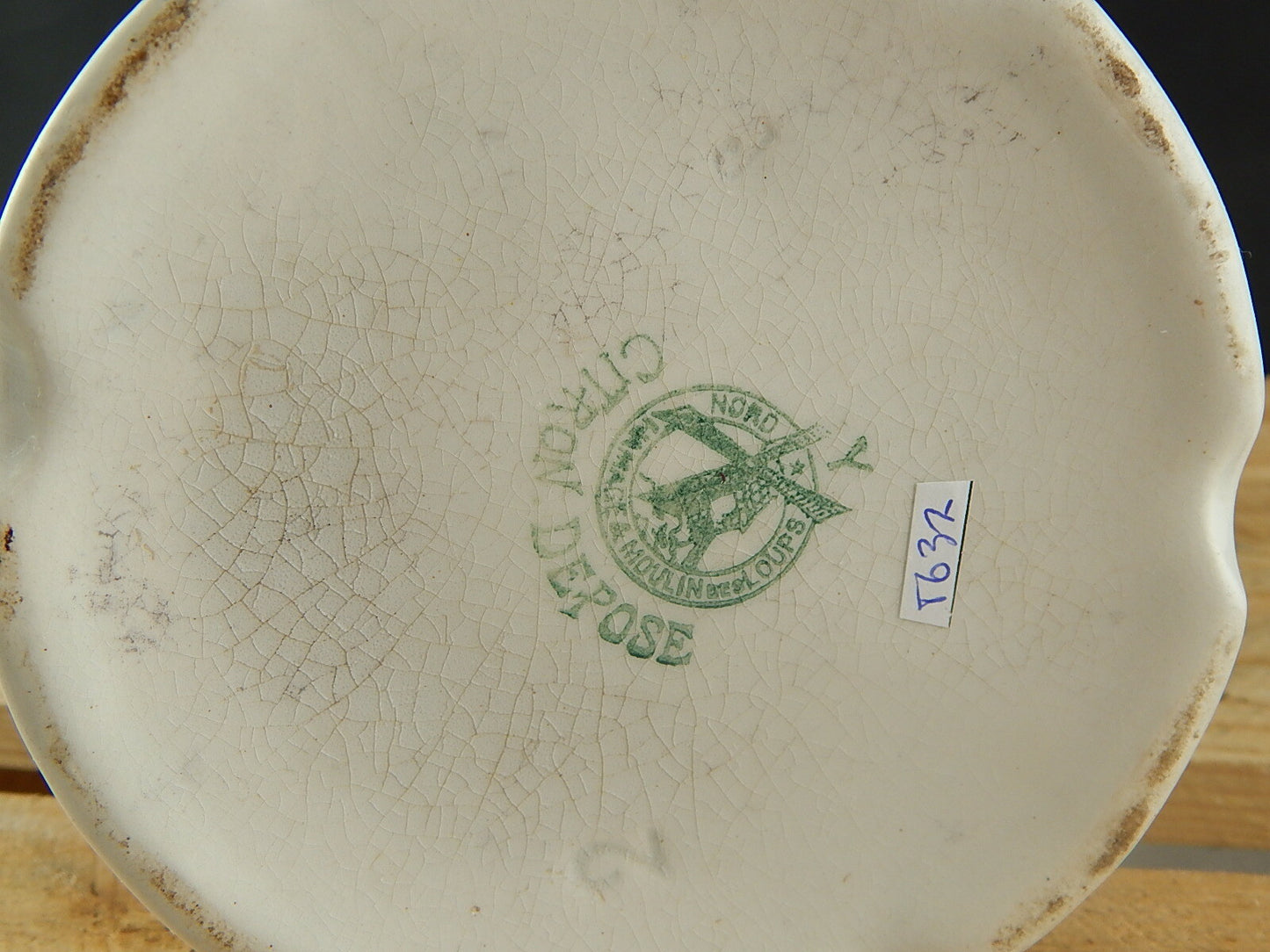 ANTICA CARAFFA BROCCA CERAMICA MAIOLICA HAMAGE MOULIN DE LOUPS CITRON LIMONI