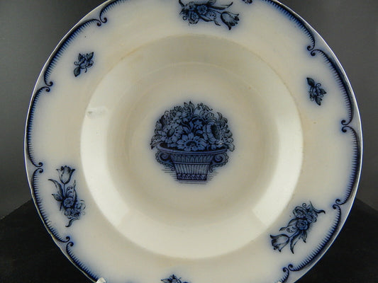 ANTICO AUTENTICO PIATTO FONDO PORCELLANA SECONDA META' 1800 GUSTAVSBERG #6334