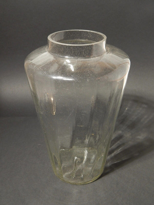 ANTICO VASO E COPERCHIO ALBARELLO VETRO SOFFIATO ALTARE PASTICCERIA O DROGHERIA