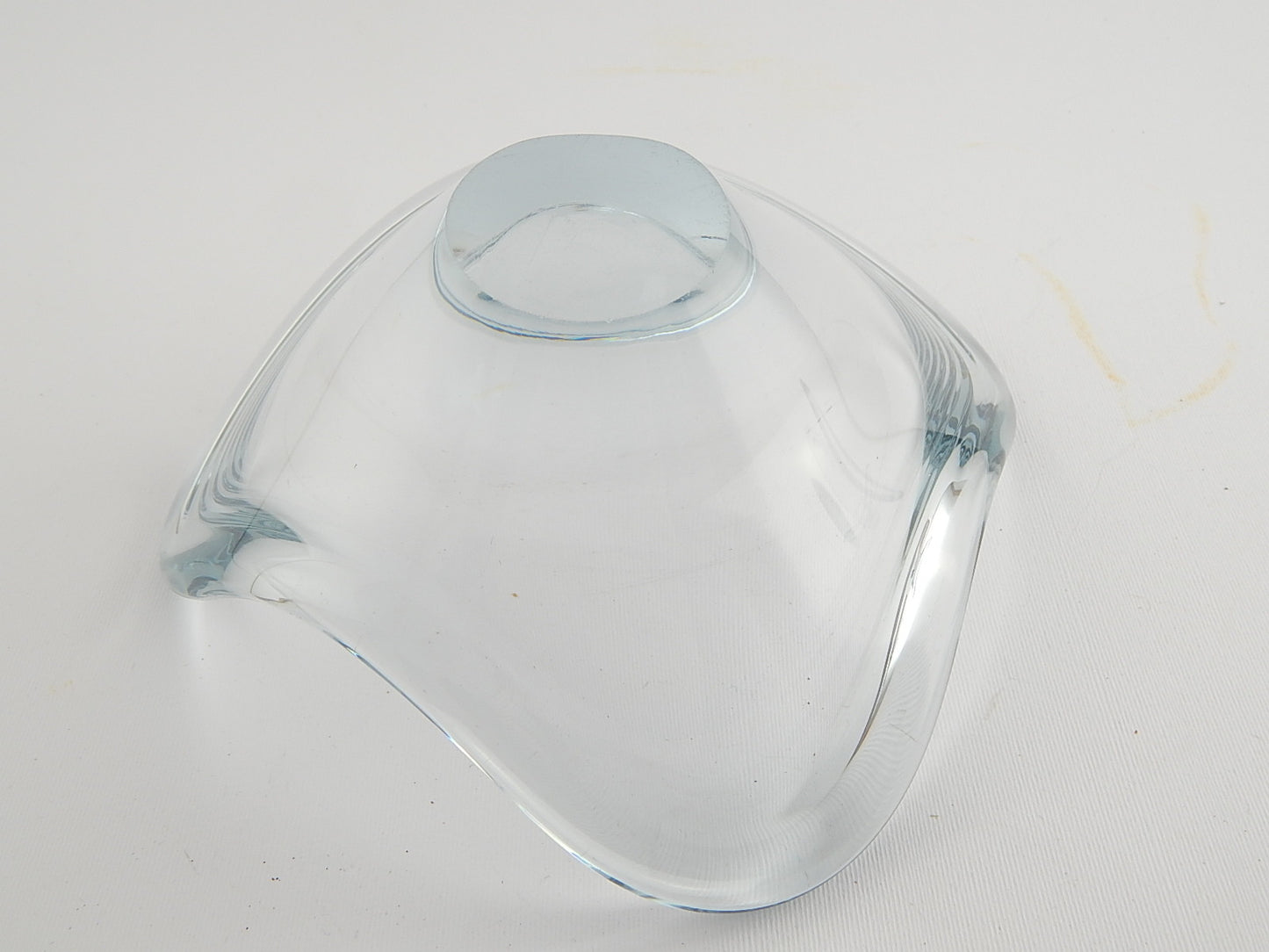 VINTAGE PORTACENERE PORTA CANDELA CRISTALLO HOLMEGAARD CRYSTAL BLUE ASH TRAY