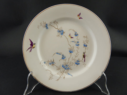 ANTICO PIATTO PIANO CERAMICA RICHARD MILANO FIORI FARFALLE UCCELLINI A755