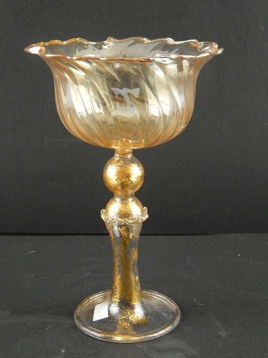 VINTAGE TIPETTO DEL DOGE CALICE MURANO VETRO SOFFIATO ARTISTICO COLLEZIONE A196