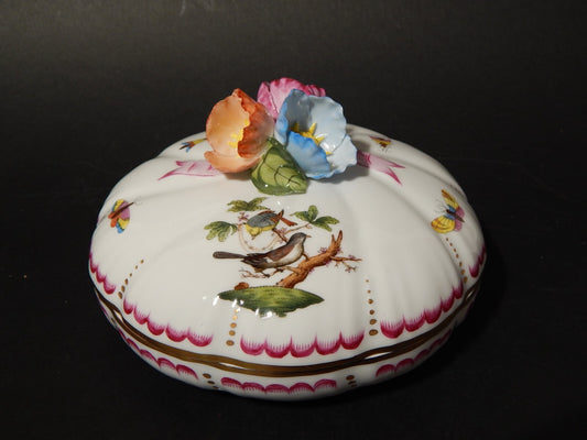 PORCELLANA HEREND PREZIOSO COFANETTO BOMBONIERA PORCELLANA ROTHSCHILD