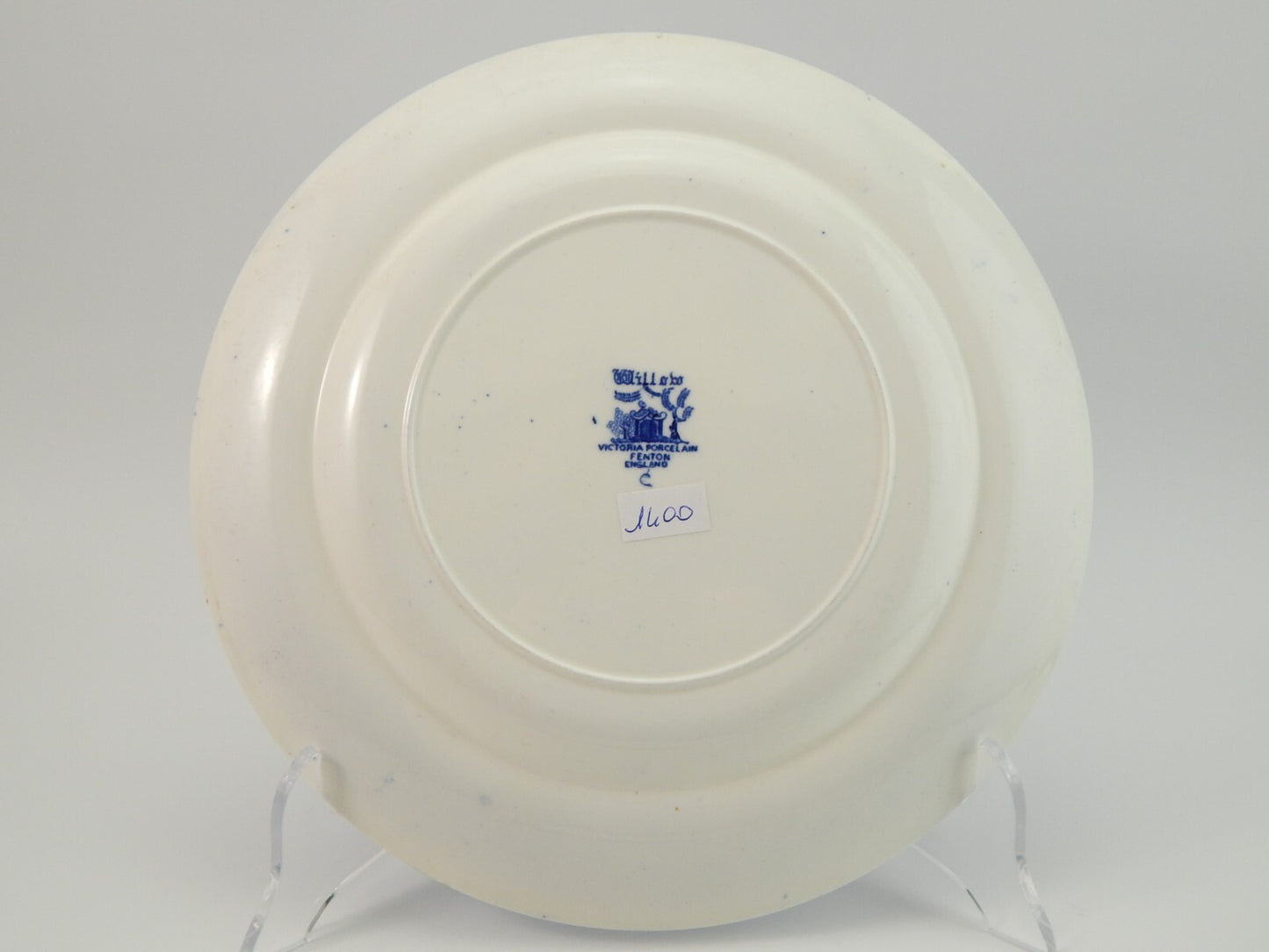 ANTICO PIATTO PORCELLANA WILLOW VICTORIA PORCELAIN FENTON PRIMA META' 900