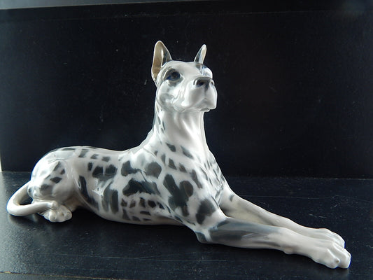 VINTAGE ROYAL COPENHAGEN AUTENTICA STATUINA PORCELLANA ALANO ARLECCHINO SEDUTO