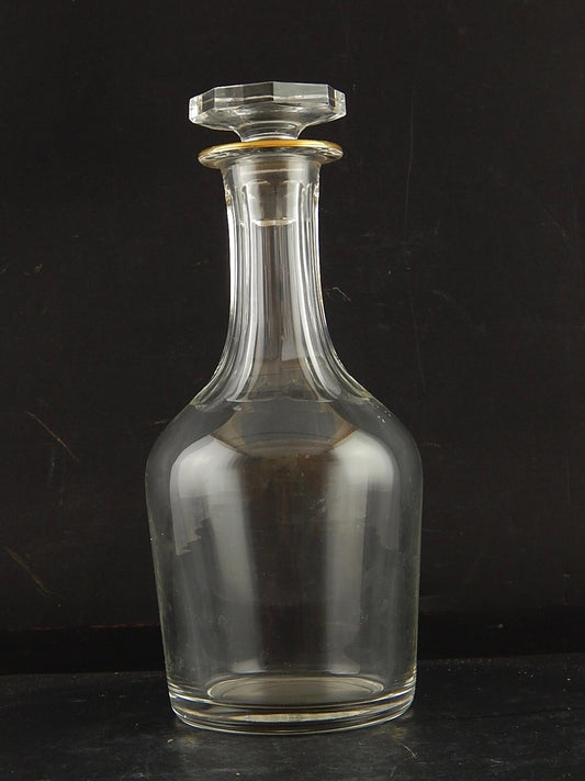 VAL ST LAMBERT FIRMATA ANTICA CARAFFA BOTTIGLIA CRISTALLO MOLATO PROFILO ORO