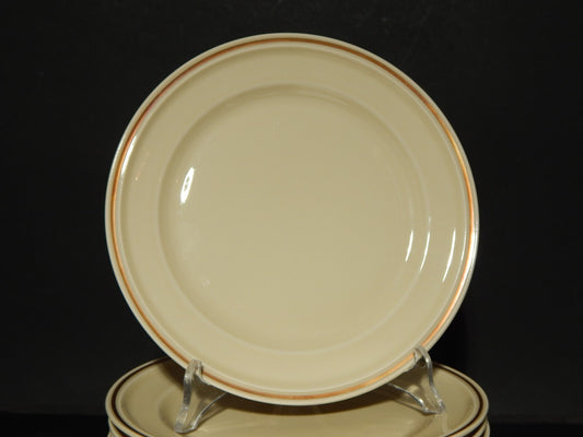 PREZIOSO SERVIZIO 6 PIATTI DESSERT PORCELLANA ROSENTHAL WINIFRED COLOR CREMA ORO