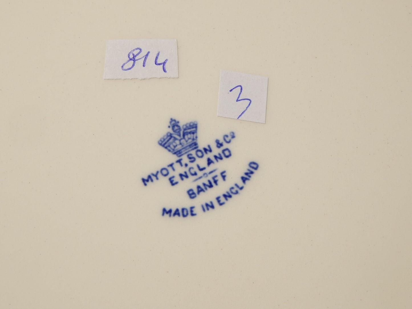 ANTICO SERVIZIO 6 PIATTI CERAMICA MYOTT SON STAFFORDSHIRE ENGLAND BIANCO BLU