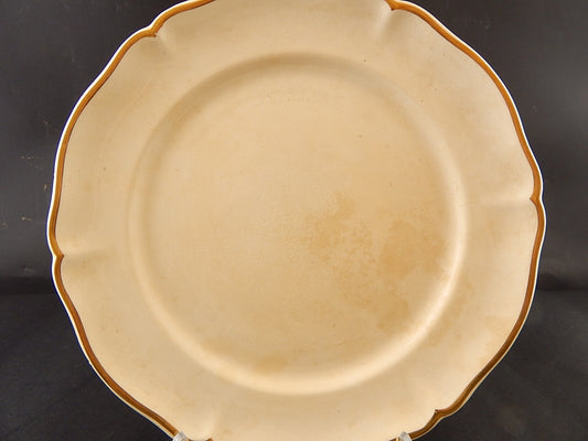 ANTICO SET 5 PIATTI PIANI PORCELLANA CREMA PROFILO ORO VILLEROY&BOCH METTLACH