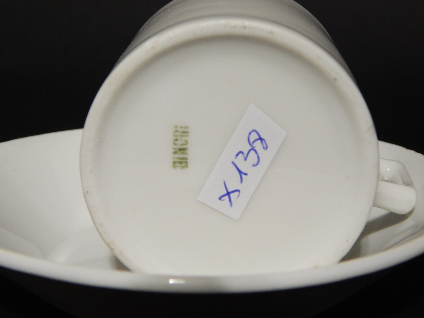 ANTICA PREZIOSA PORCELLANA BIANCA IMPERO TAZZINA CAFFÈ E PIATTINO GINORI DOCCIA