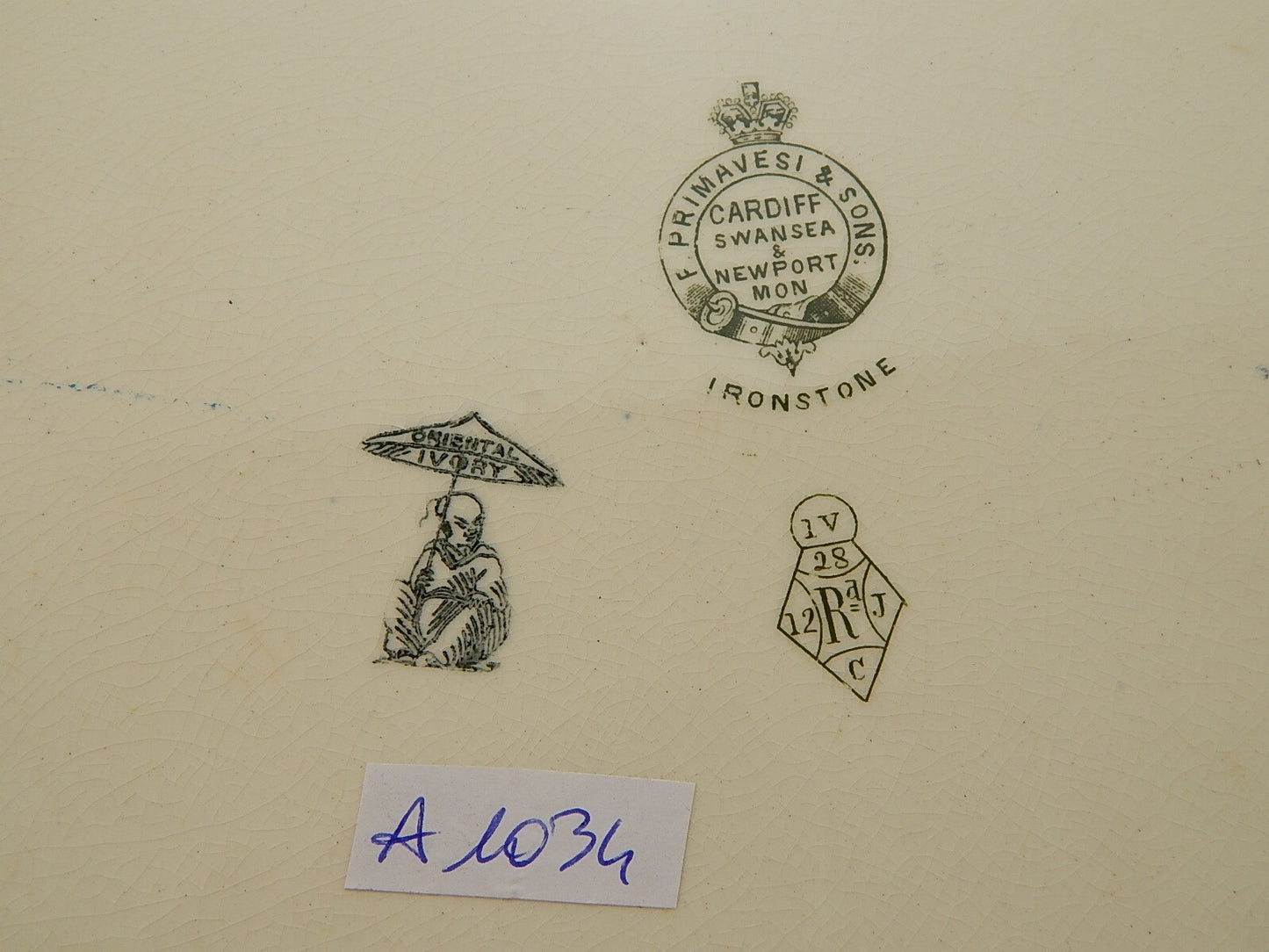 ANTICO 1880 VASSOIO OVALE SEMI PORCELLANA INGLESE BISHOP POWELL & STONIER