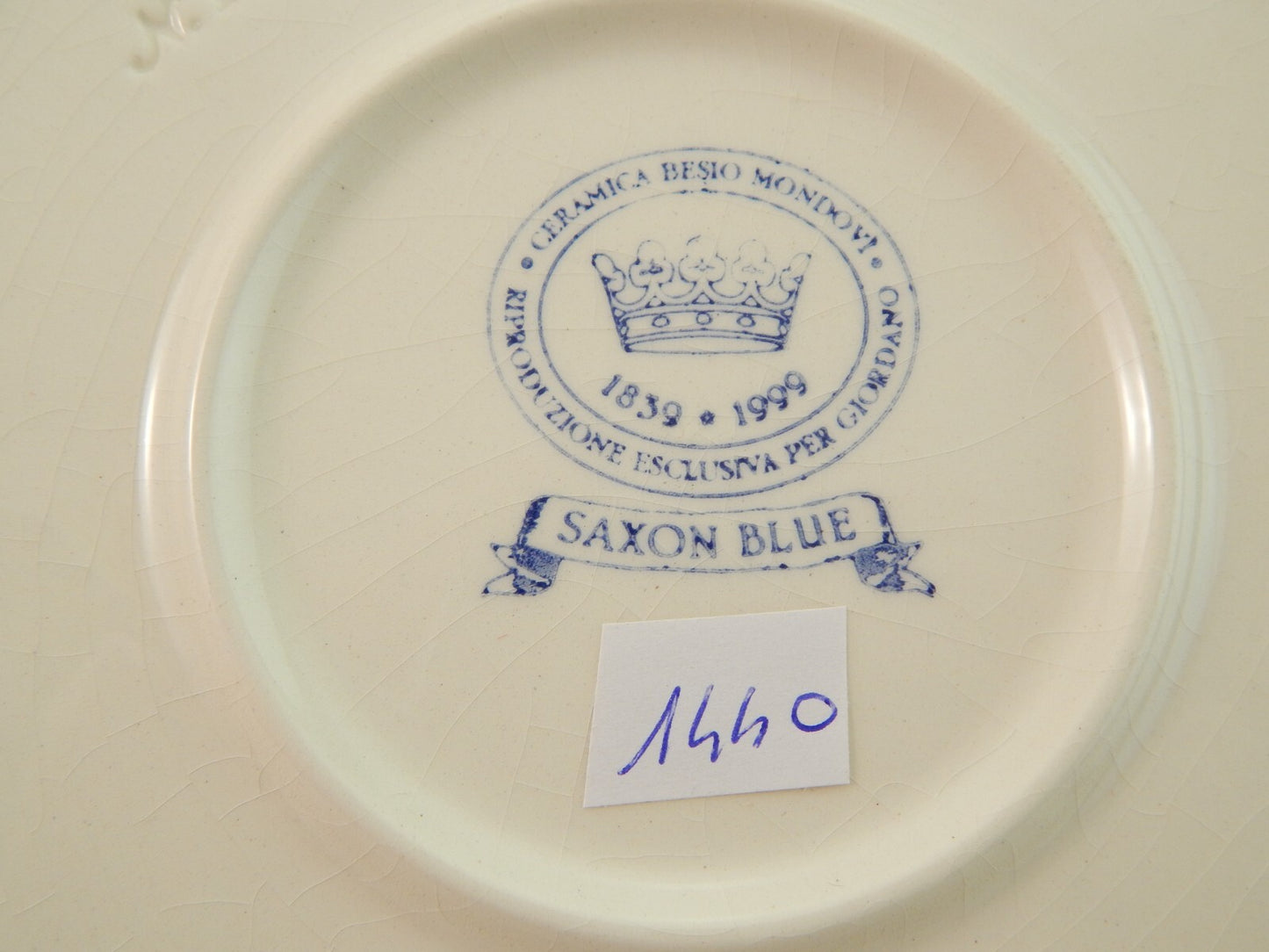 CIOTOLA INSALATIERA CERAMICA MONDOVI' VEDOVA BESIO DEL 1999 DECORO SAXON BLUE