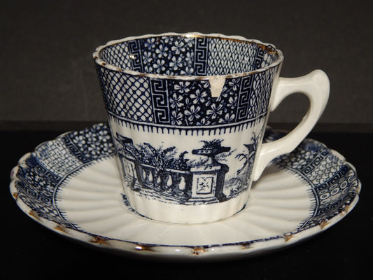 ANTIQUARIATO TAZZA CERAMICA MAIOLICA LUNEVILLE STAMPATA A MANO