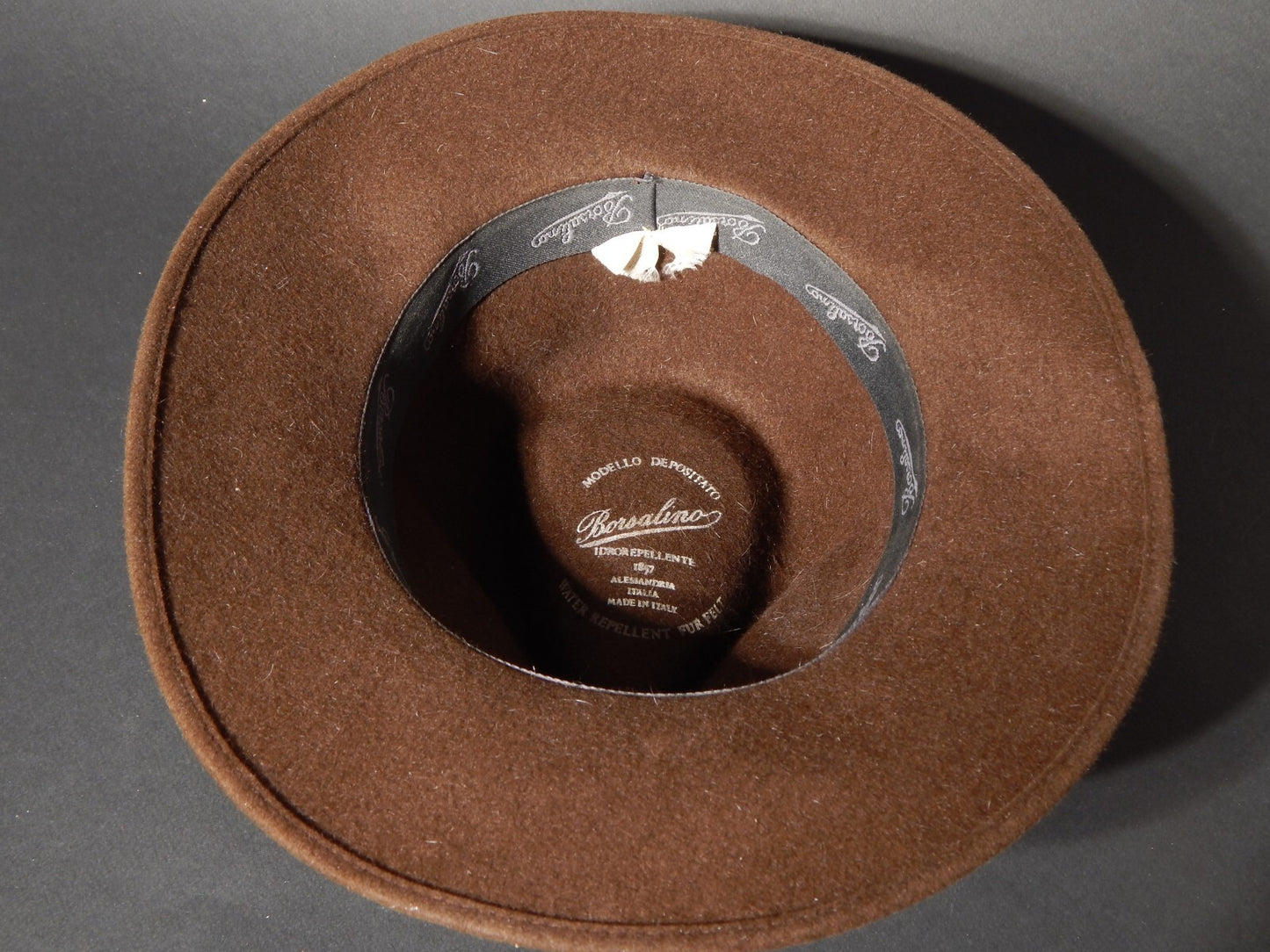 BORSALINO VINTAGE CAPPELLO DONNA UOMO CM 57 LANA FELTRO MARRONE