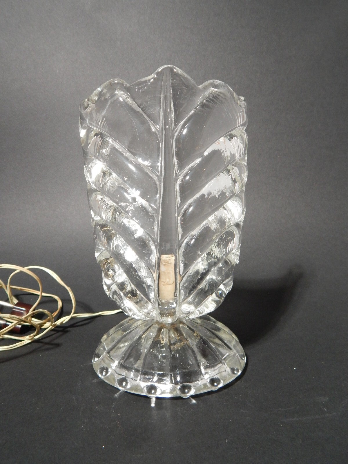 ANTICA ORIGINALE ART DECO LAMPADA ABAT JOUR VETRO SOFFIATO MURANO STILE BAROVIER